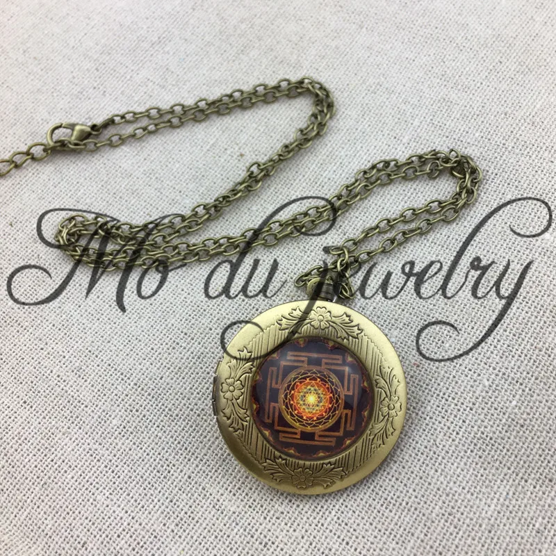 Ожерелье с кулоном Sri Yantra Сакральная геометрия медальон ювелирные изделия