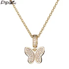 Pipitree, элегантное ожерелье с бабочкой из фианита AAA, для женщин, Женское Ожерелье из меди белого золота, ожерелье с цепочкой, роскошное ювелирное изделие