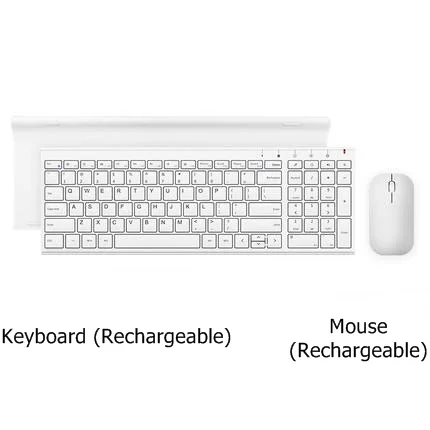 White Recharge Set B. O. W HW193 металлическая пластина 2,4 ГГц Беспроводная клавиатура и мышь комбо, ультра тонкая клавиатура с эргономичным дизайном для ноутбуков стол, ПК - Цвет: White Recharge Set