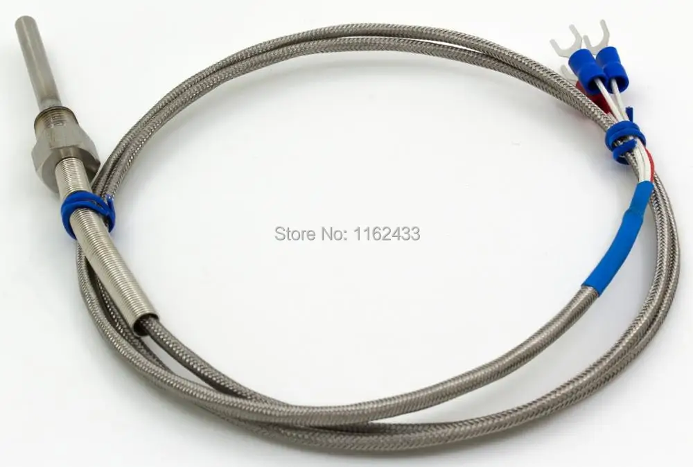 FTARP09 PT100 type 1m metal braided cable 50mm probe head RTD temperature sensor 1/8 1/4 3/8 1/2 3/4 inch thread | Инструменты