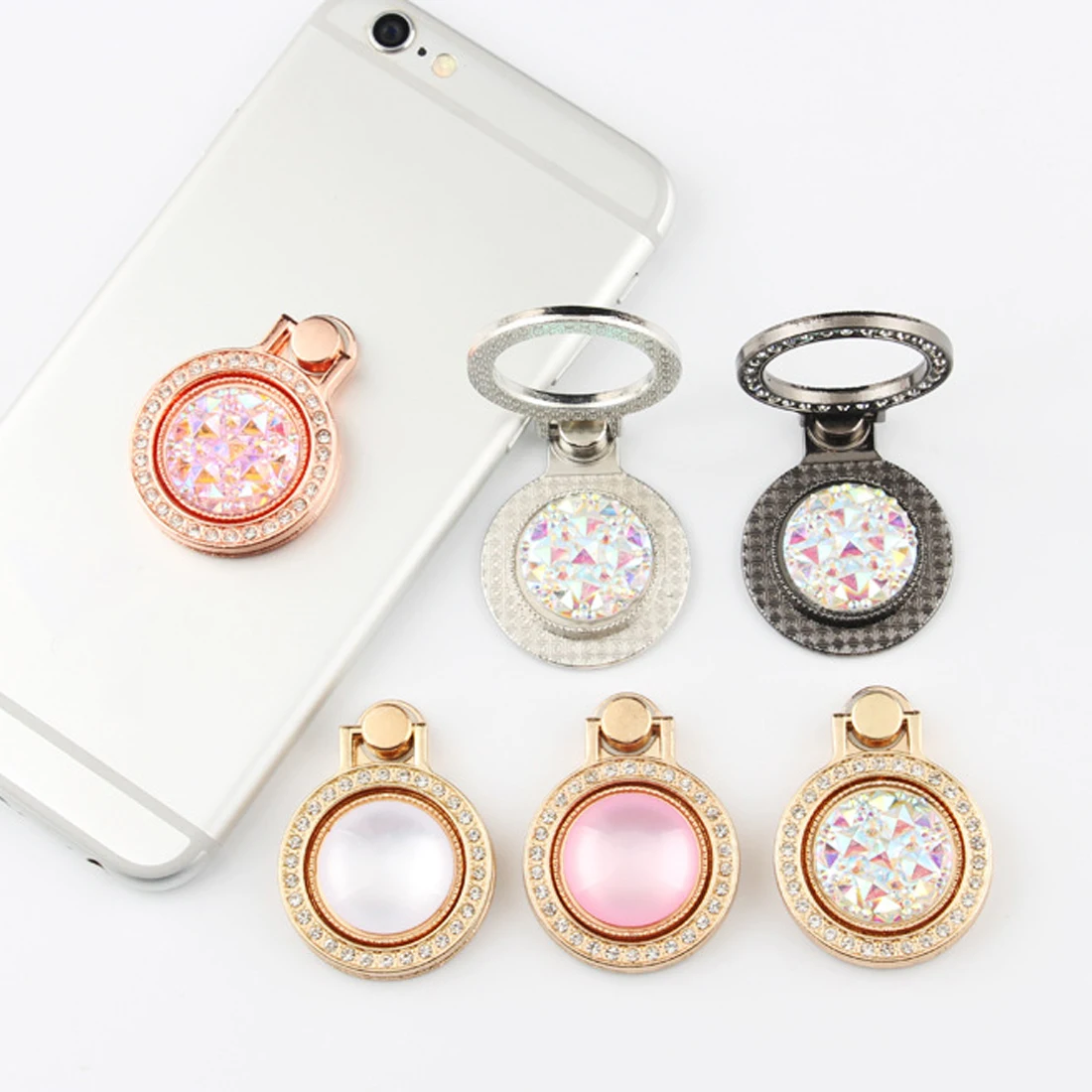 Круглый металлический алмазный палец кольцо подставка для смартфона держатель