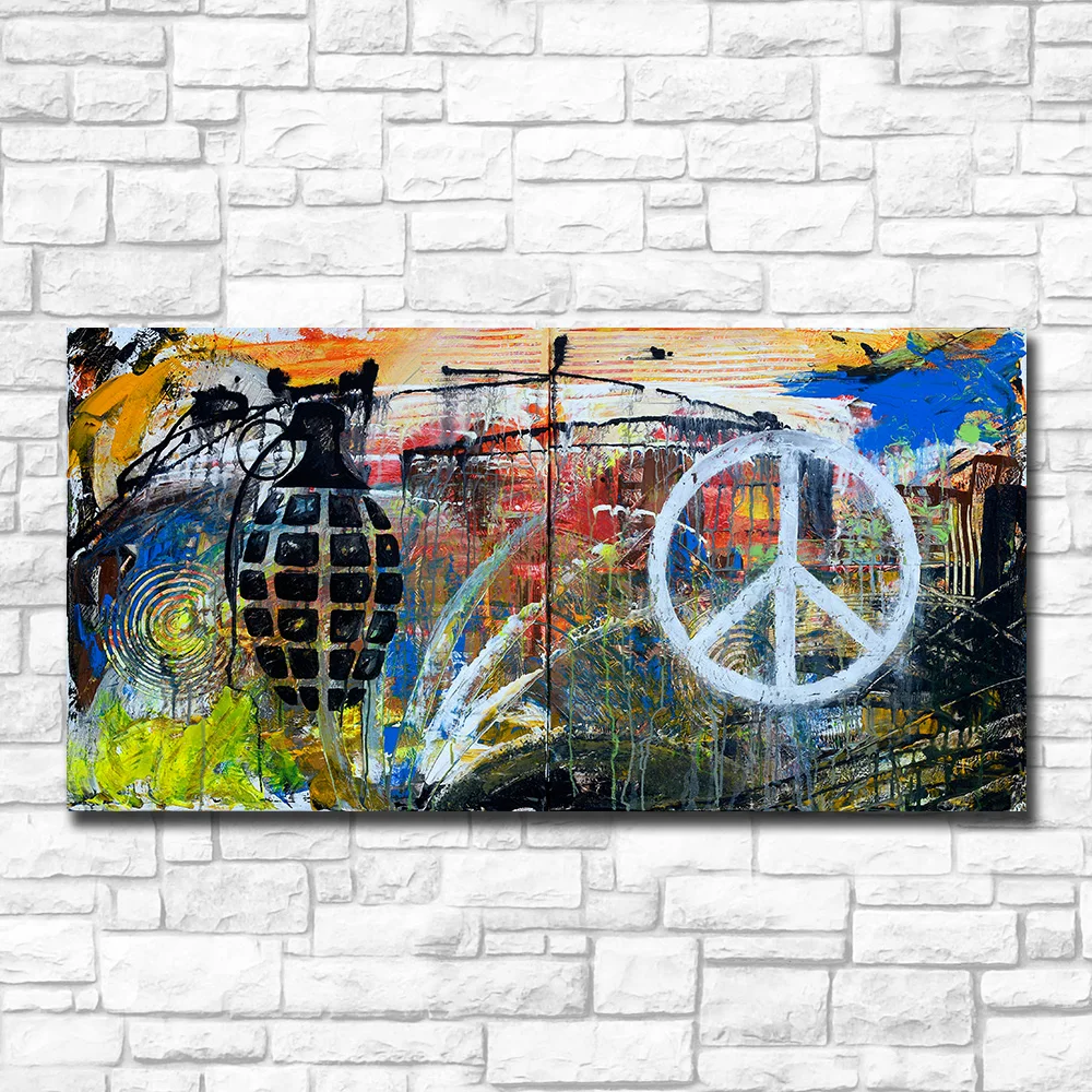 

Fashion Graffiti Art Oil Painting War and Peace Home Decor on Canvas Modern Wall Art Canvas Print Poster Canvas Painting