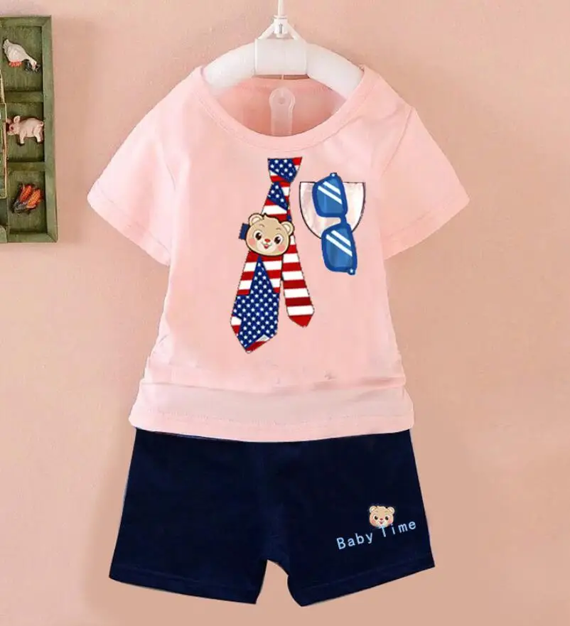 Новинка 2018 года летний модный комплект одежды для мальчиков одежда маленьких