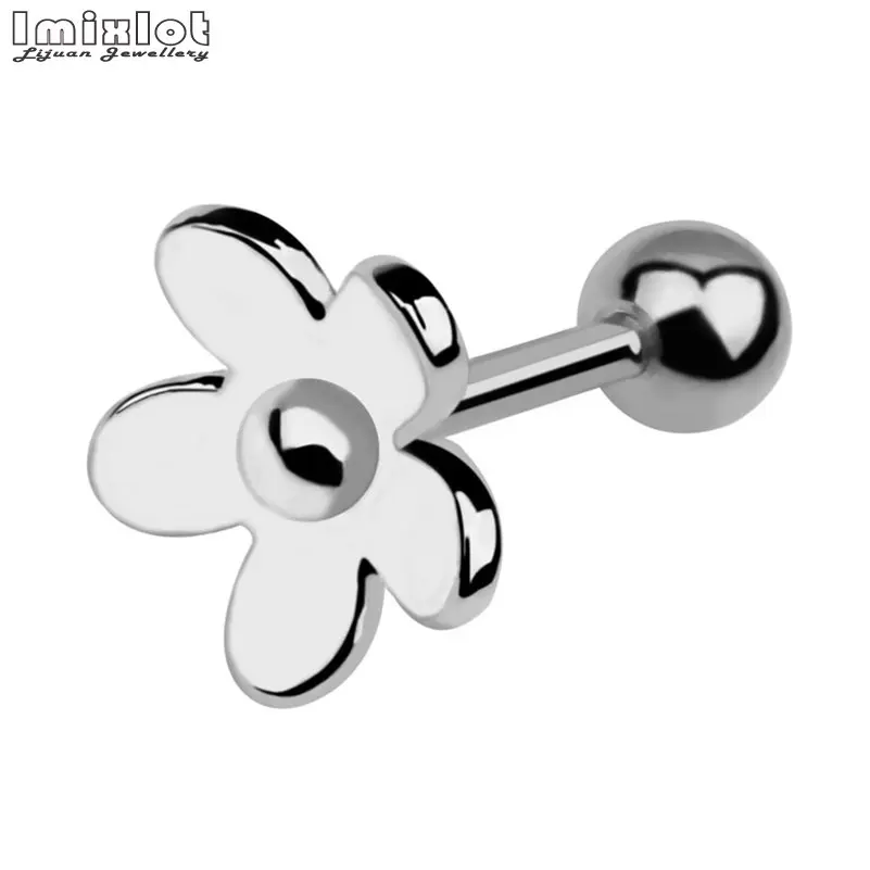 Imixlot 1 шт. Кристалл Циркон цветок серьги пирсинг хряща уха Tragus Спираль уха пирсинг верхней части Labret тела ювелирные изделия 16 г