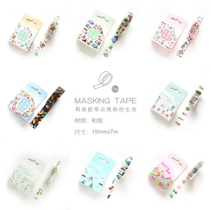 Дорожный дневник суккуленты васи лента клейкая DIY Скрапбукинг стикер этикетка