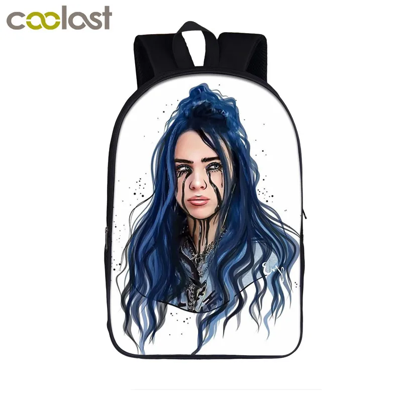 16em05 Billie Eilish рюкзак для подростков мальчиков и девочек, детские школьные сумки в стиле хип-хоп, Женская Повседневная сумка, школьный рюкзак для студентов - Цвет: 16em05