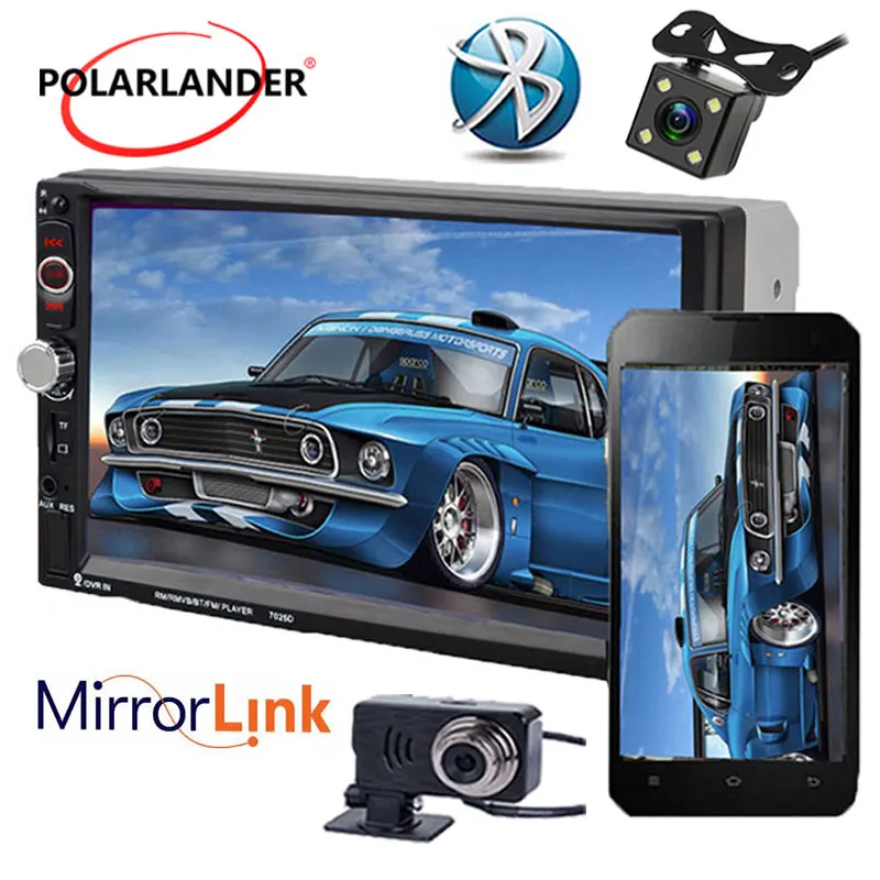 2 DIN автомобильное радио 7 &quotHD Зеркало Ссылка для Android телефона Oto Teypleri сенсорный