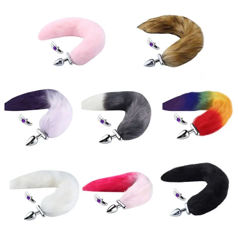 8 видов стилей толстый искусственный Лисий хвост из нержавеющей стали Веселая