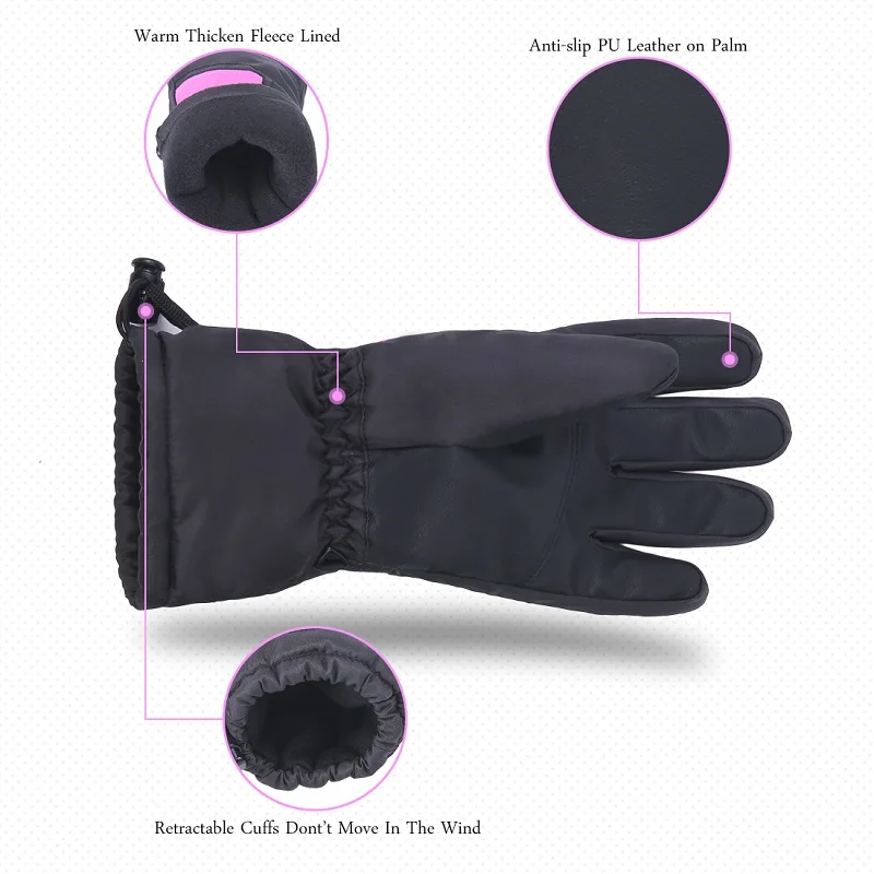 Ski Gloves Men Women Snowboard Waterproof Warm Snow Skiing Glove Outdoor Sport Snowmobile Hiking Motorcycle Riding | Спорт и