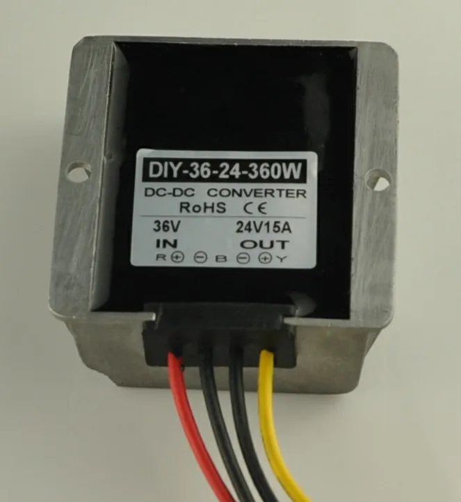 

36V (30V-60V) To 24V 15A 360W DC-DC Buck Converter Waterproof Step Down Power Module Power Adapter Voltage Regulator