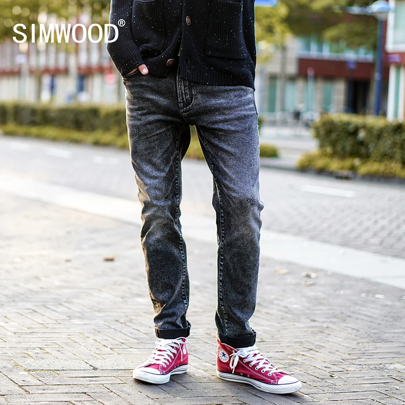 Мужские классические повседневные джинсы SIMWOOD демисезонные джинсовые брюки 2019