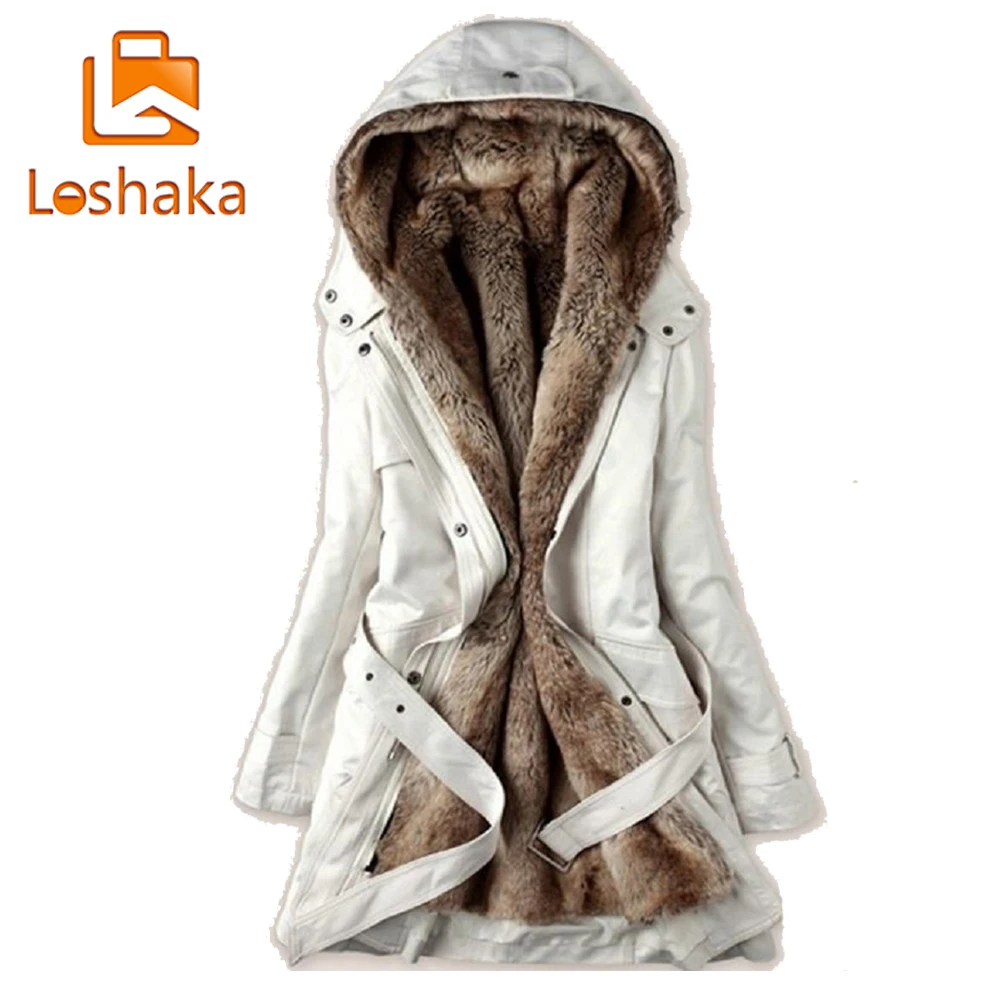 LOSHAKA Women Winter Jacket 2018 Casual Ladies Basic Coat jaqueta feminina jacket Warm Long Sleeve women parkas with faux fur | Женская