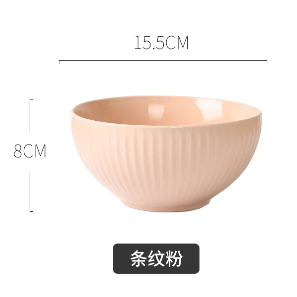 A6inch 1 шт. 6/7 дюймов короткая миска для риса керамическая фарфоровая рельефная Узорчатая фруктовая салатная десертная миска большая подставка для супа и лапши художественная посуда - Цвет: A6inch