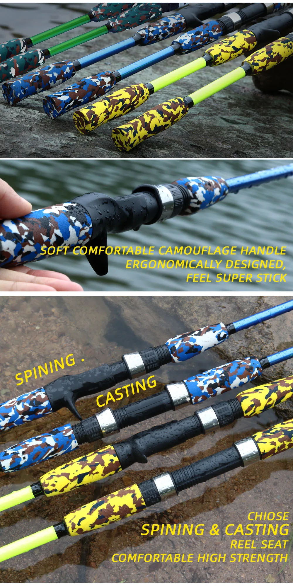 Spinning Casting Hand Lure Fly carp Fishing Rod Pesca Ultralight Portable Carbon Fiber Camouflage Mini Travel Sea Feeder Pole
