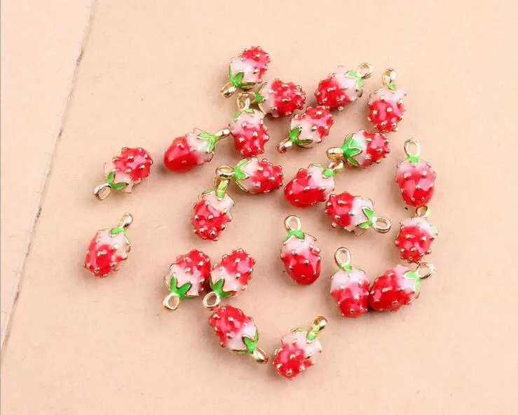 

100 шт. 3D Подвески в виде клубники, серьги, изготовление ювелирных изделий QQ278