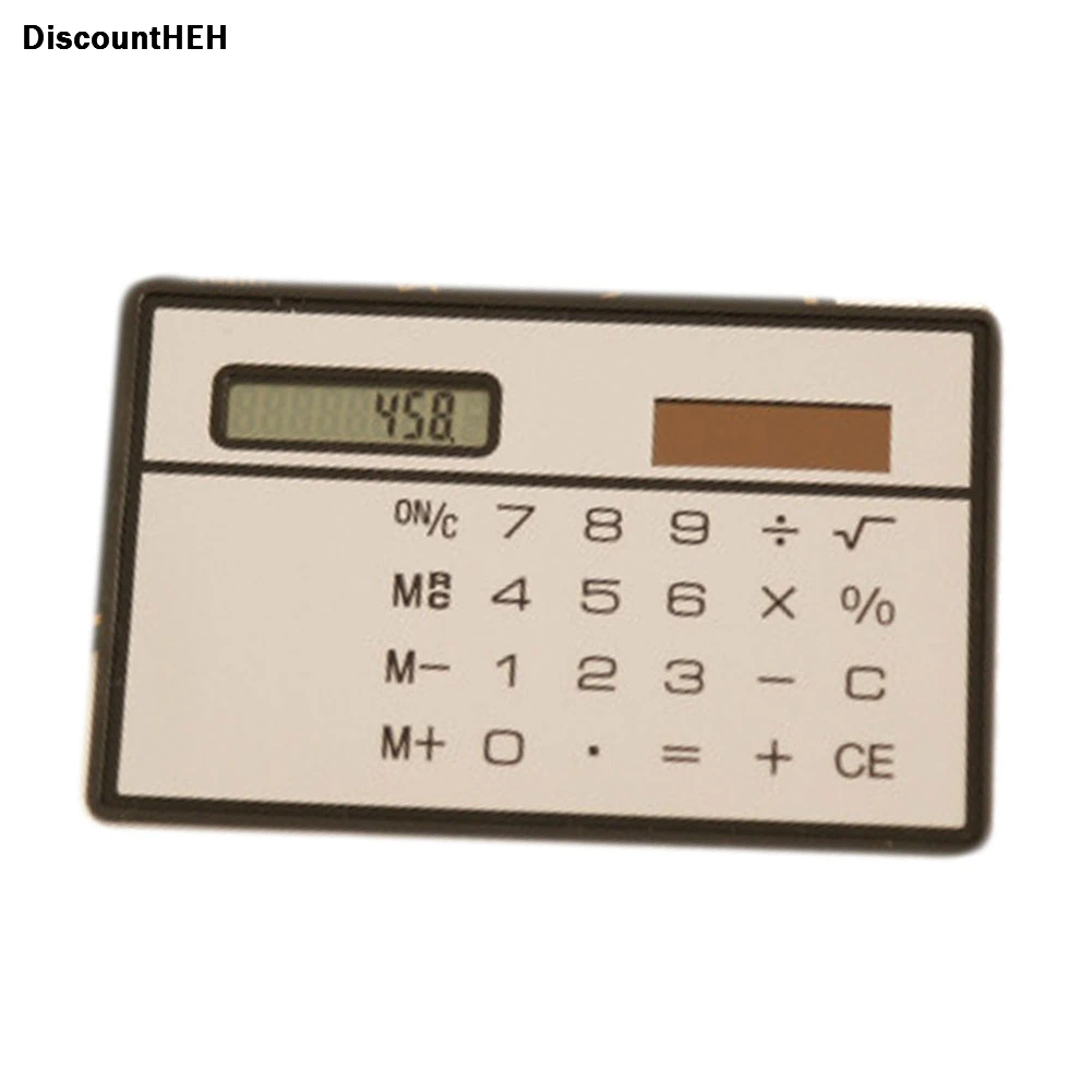 Калькулятор ультра тонкий мини кредитной карты 8 значный Солнечной энергии