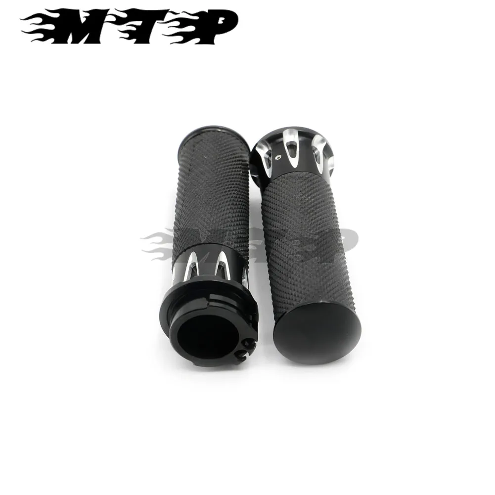 Motorcycle CNC Rubber Racer 1&quot 25MM Handgrips Hand Grip Vintage for 1984-2016 Harley Sportster XL 1200 883 Dyna Touring Softail |