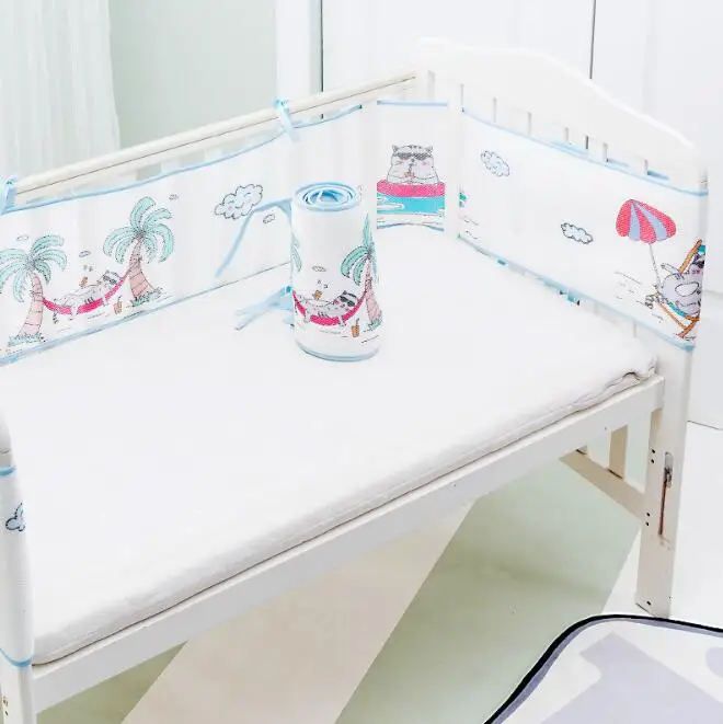 Lengthen Style-A Детская кровать детская кроватка с амортизатором защитная накладка детское постельное белье Защитная Подушка сетка дышащая моющаяся BHS008 - Цвет: Lengthen Style-A