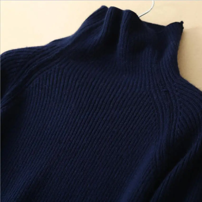 Шерстяной и кашемировый вязаный теплый костюм с круглым воротником бархатный