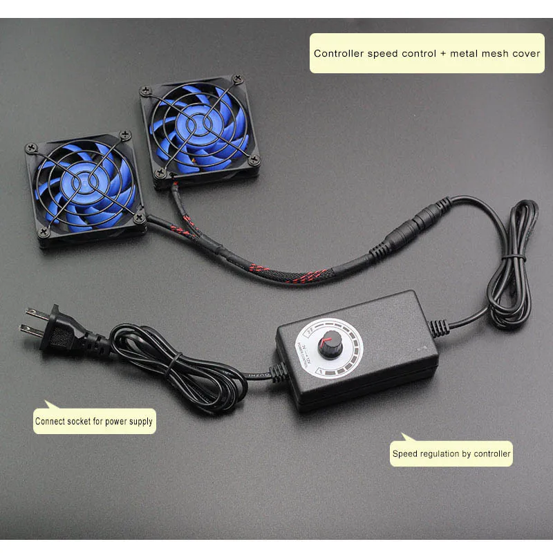 Black met controller 7 см охлаждающий вентилятор Радиатор USB/мощность тихий пылезащитный охлаждающий адаптер питания, подходит для rt-ac68u EX6200 AC15 AC68U маршрутизатор - Цвет лезвия: Black met controller