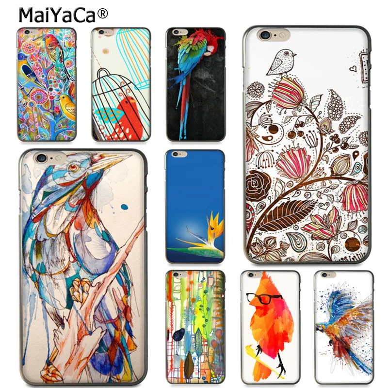 MaiYaCa видом птица стоя на цветках цветной чехол для телефона iPhone 8 7 6 6S Plus X 10 5S SE 5C