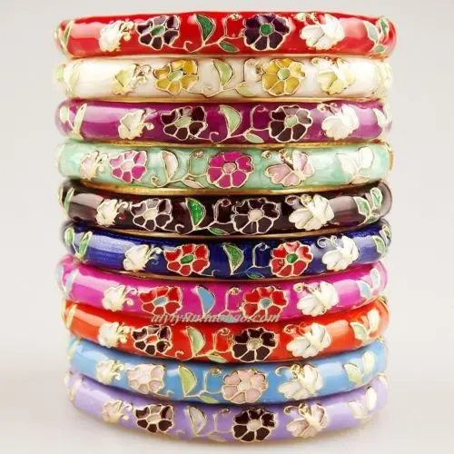 Wholesale10pcs потрясающий цветочный ручной работы Популярные перегородчатая эмаль браслеты