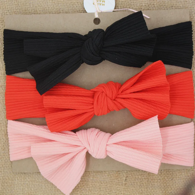 Повязка на голову детская с бантом эластичная однотонная | Детская одежда и обувь