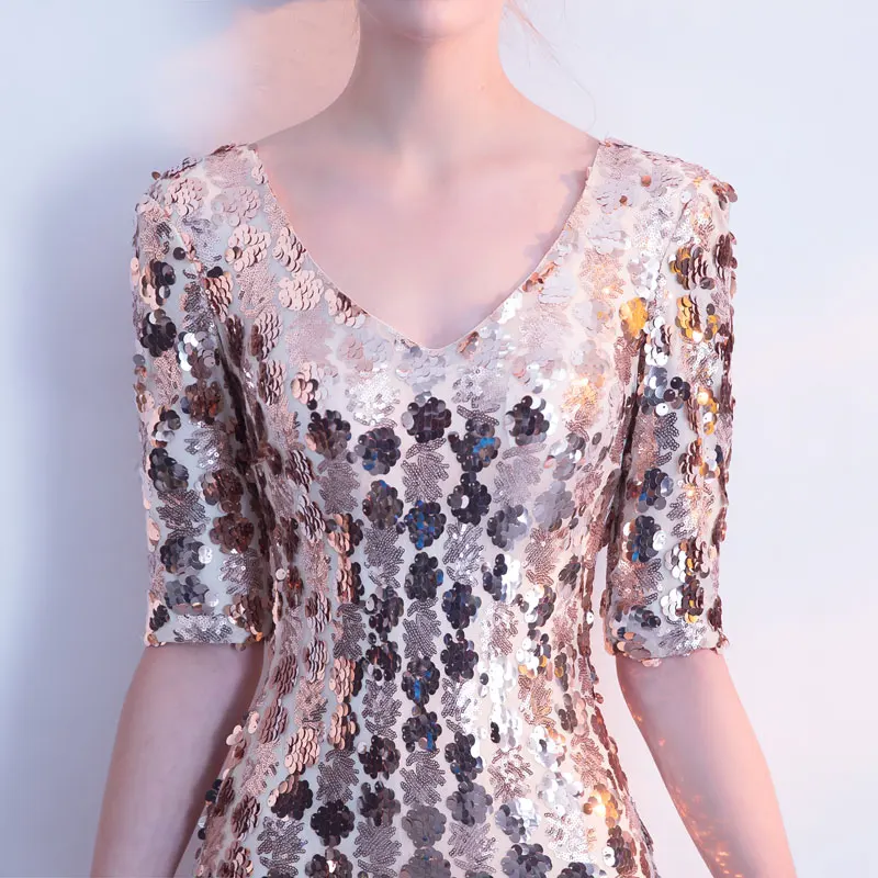 FADISTEE Новое поступление пикантные вечерние платья Vestido de Festa ТРАПЕЦИЕВИДНОЕ платье для выпускного вечера; Robe De Soiree Половина рукава блесток кружева