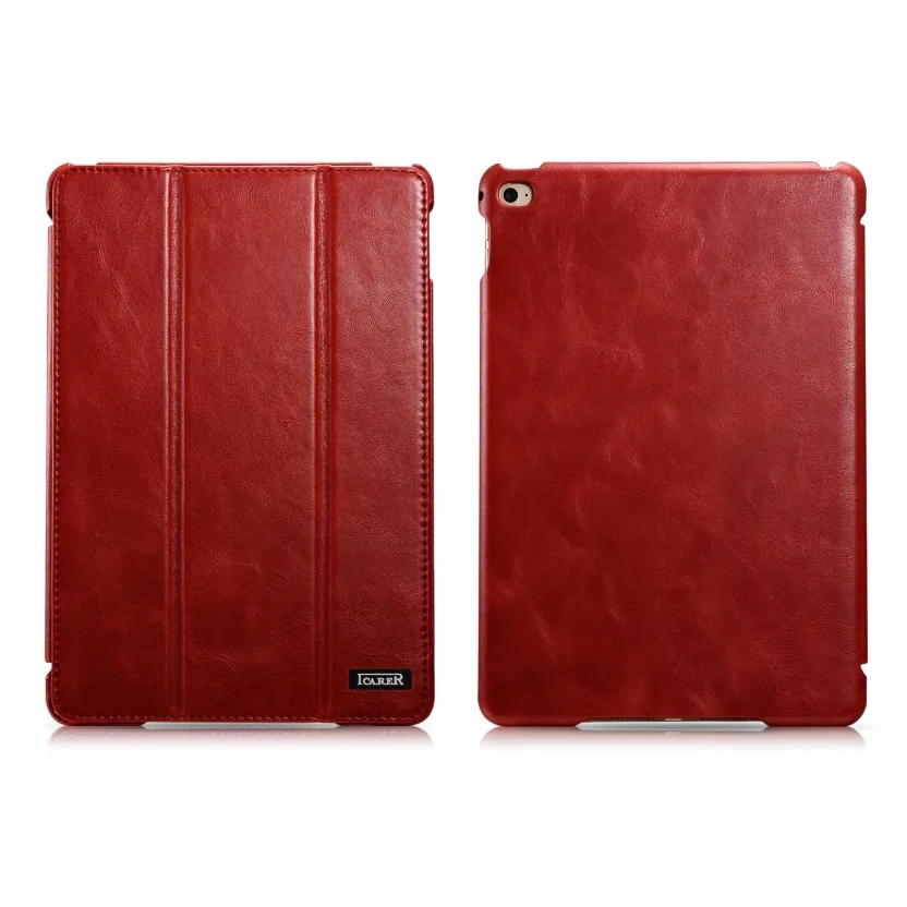 Icarer 3 цвета деловой Винтажный чехол-книжка из натуральной кожи для iPad Mini 4 Ретро Чехол-книжка из воловьей кожи для iPad mini 4