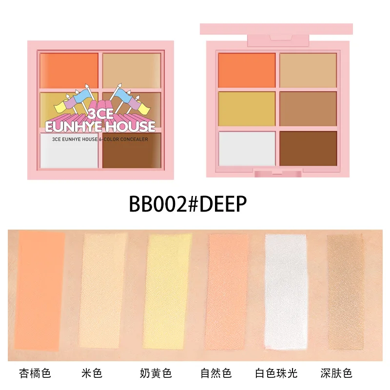 3CE Eunhye House Concealer 6 Colors Oil Control Contouring Cream Palette Foundation Base Corrector Blemish | Красота и здоровье