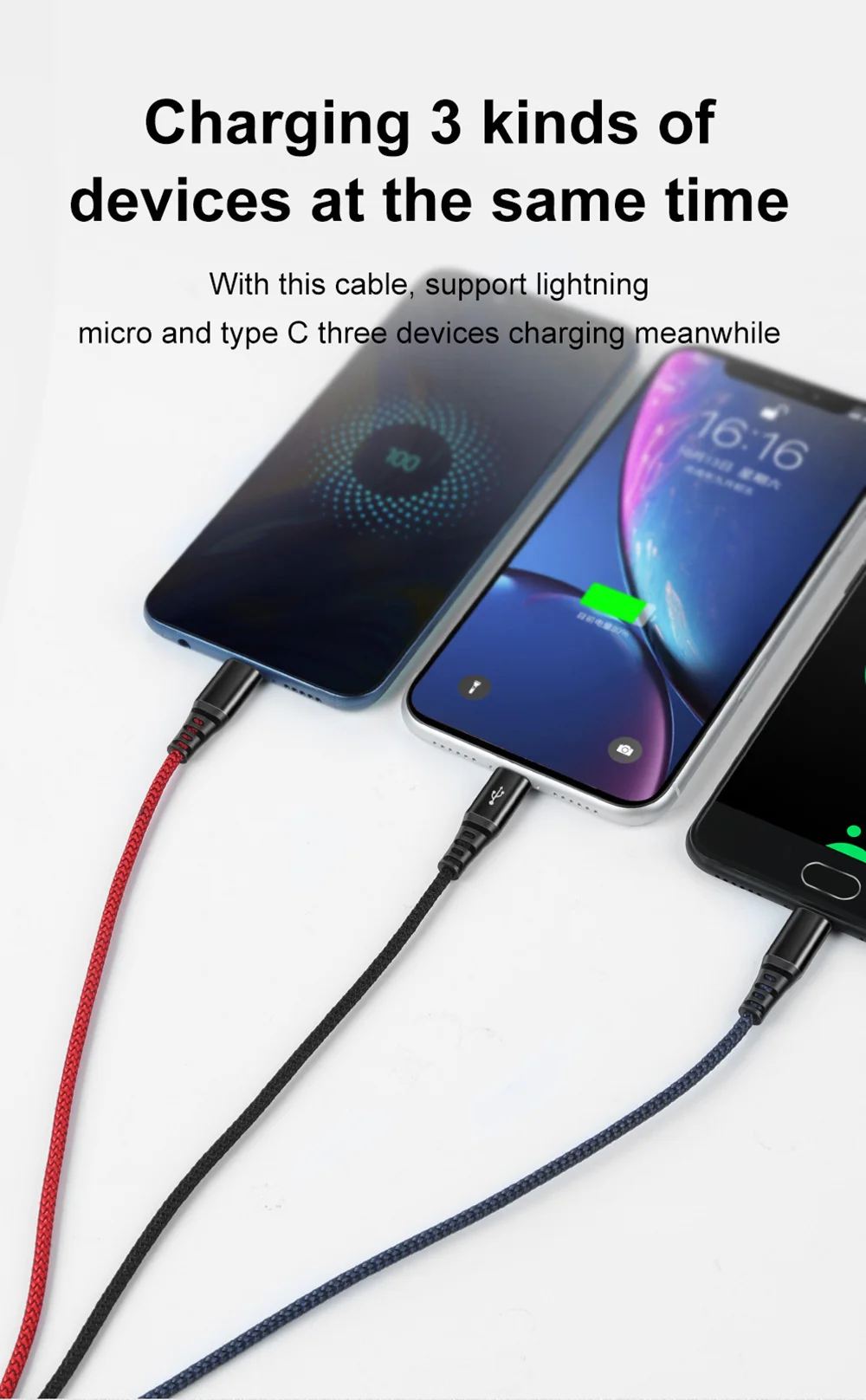 Mcdodo 3 в 1 USB кабель 3A для мобильного телефона Micro usb type C кабель зарядного устройства для iPhone XR XS Max X huawei шнур для быстрой зарядки данных