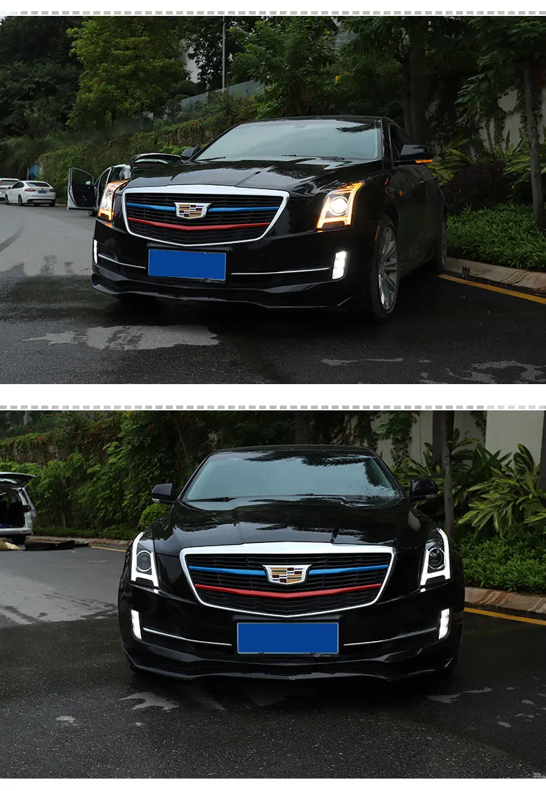 Автомобильный стильный светодиодный чехол на голову для Cadillac ATS фары Cadillac ATS ATSL светодиодный H7 hid Q5 Биксеноновые линзы ближнего света