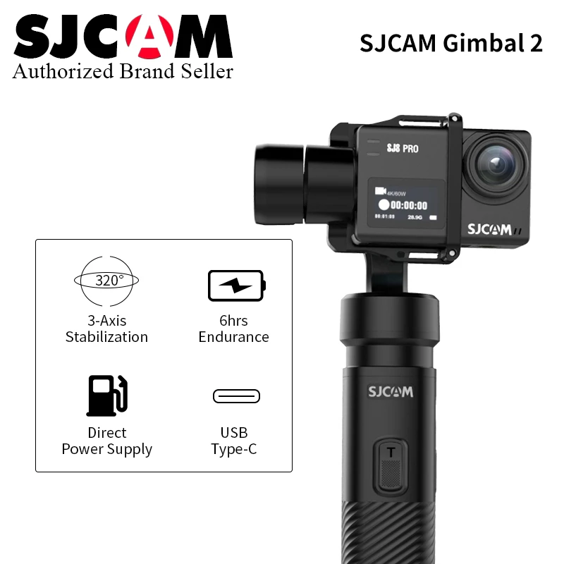 Оригинальный ручной стабилизатор SJCAM 3 осевой Bluetooth Тип управления SJ GIMBAL 2 для