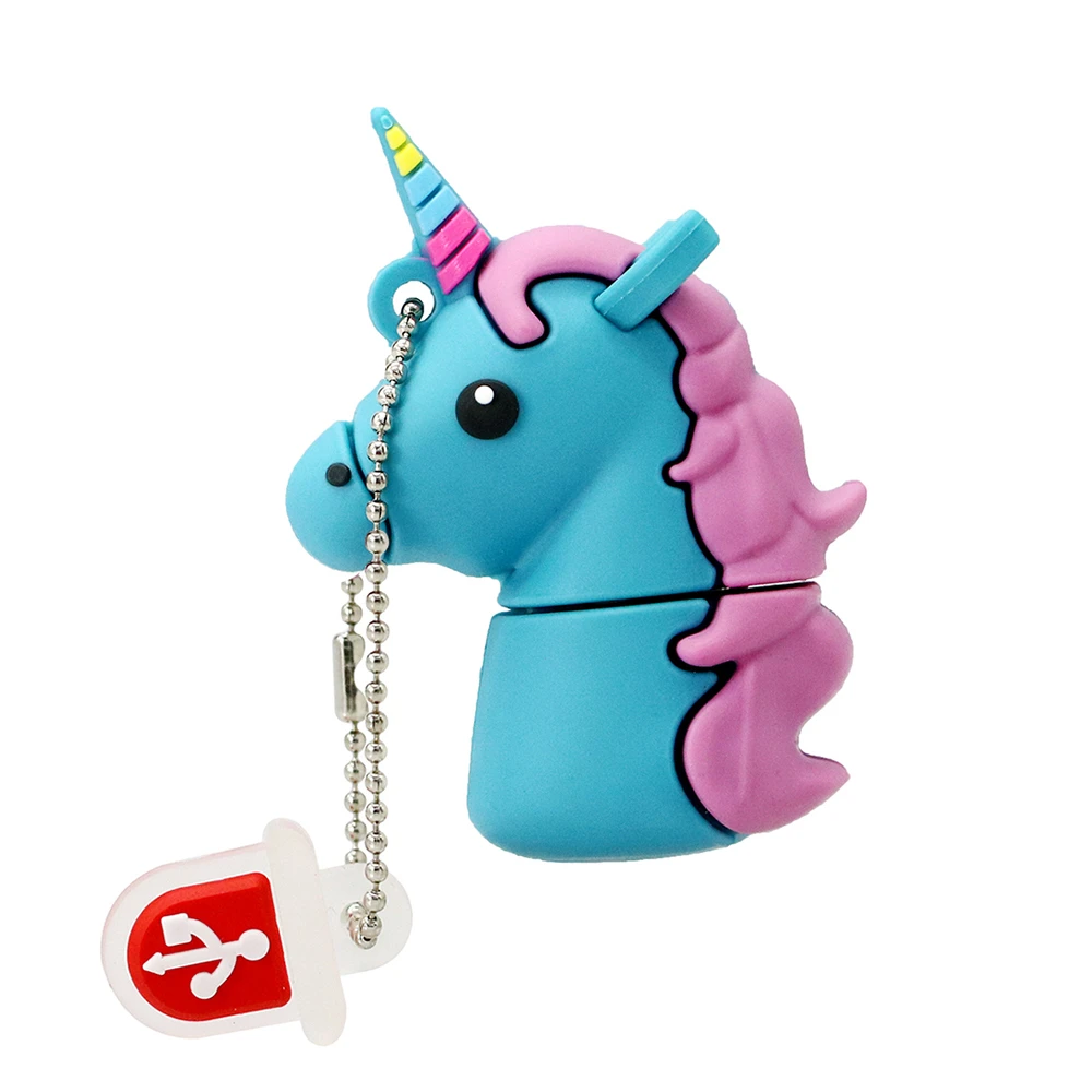 USB флэш-накопитель прекрасный красочный флеш-накопитель в виде единорога-накопитель 8 ГБ 16 ГБ 32 ГБ 64 Гб Флешка Радуга лошадь USB 2,0 диск памяти 128 ГБ USB флешка