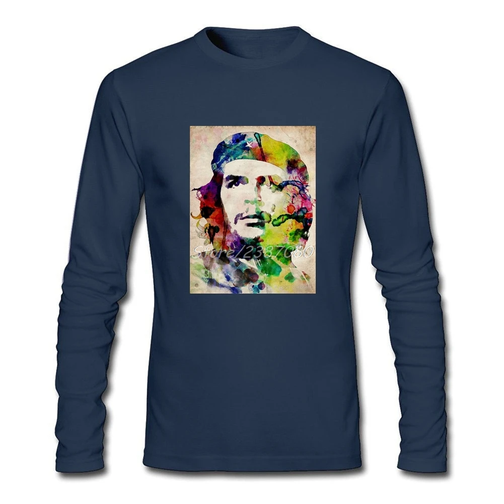 Цветная футболка Che Guevara с длинным рукавом на заказ, мужские футболки, хипстерские забавные хлопковые футболки для мальчиков