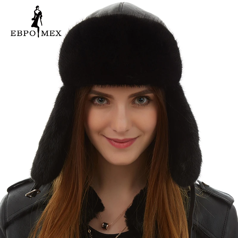 Модные норковые меховые шапки из натуральной кожи для женщин теплые зимние