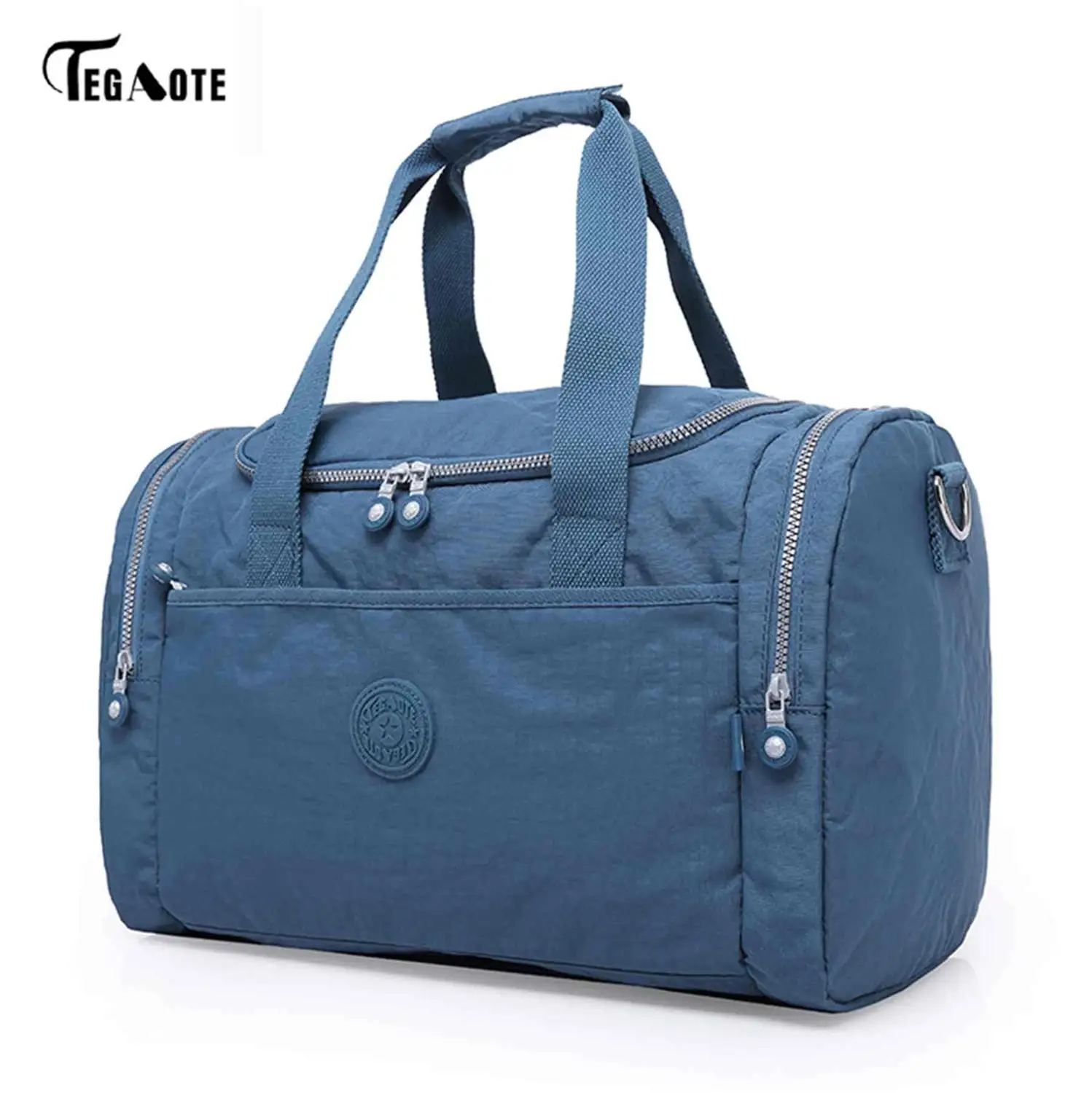 Light blue TEGAOTE, женские дорожные сумки, мода, большая вместительность, водонепроницаемый багаж, вещевой мешок, Повседневная сумка, большая, для поездок на выходные, Туристическая Сумка - Цвет: Light blue