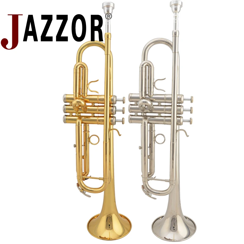 JAZZOR JZTR-300 Bb новичок Труба золото и серебро тромпита с профессиональной трубы мундштук и мягкий чехол