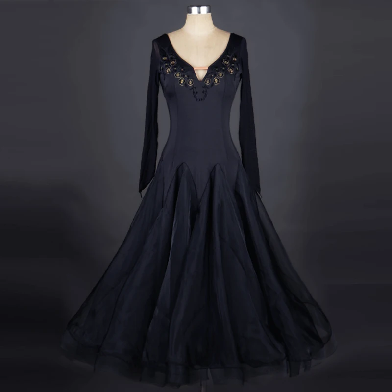 New Ballroom Dance Costumes Sexy Dress for Women Long Sleeve Modern Performance Costume Dancing Skirt | Тематическая одежда и