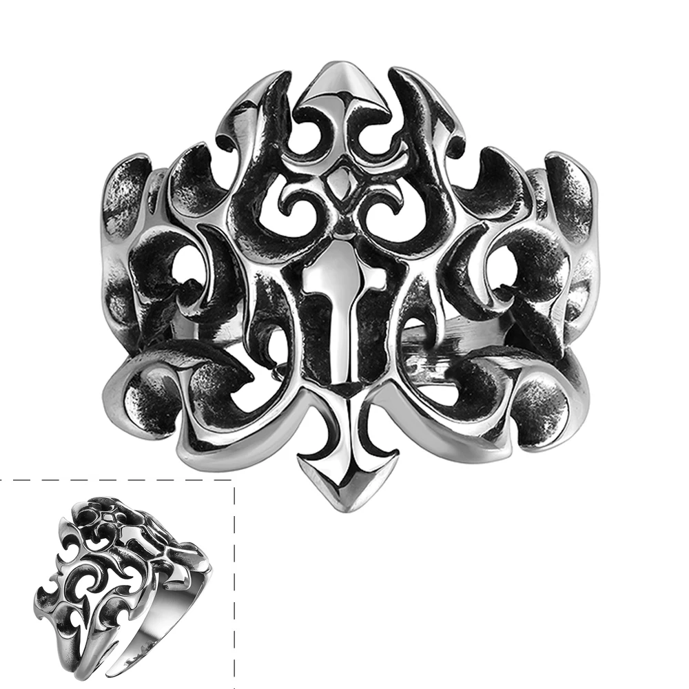 Новые винтажные полые мужские панк ювелирные изделия из нержавеющей стали