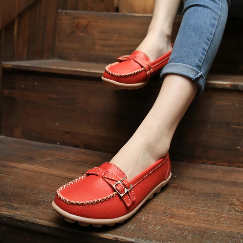 Новинка 2017 года Обувь женская обувь из натуральной кожи Красочные Туфли без