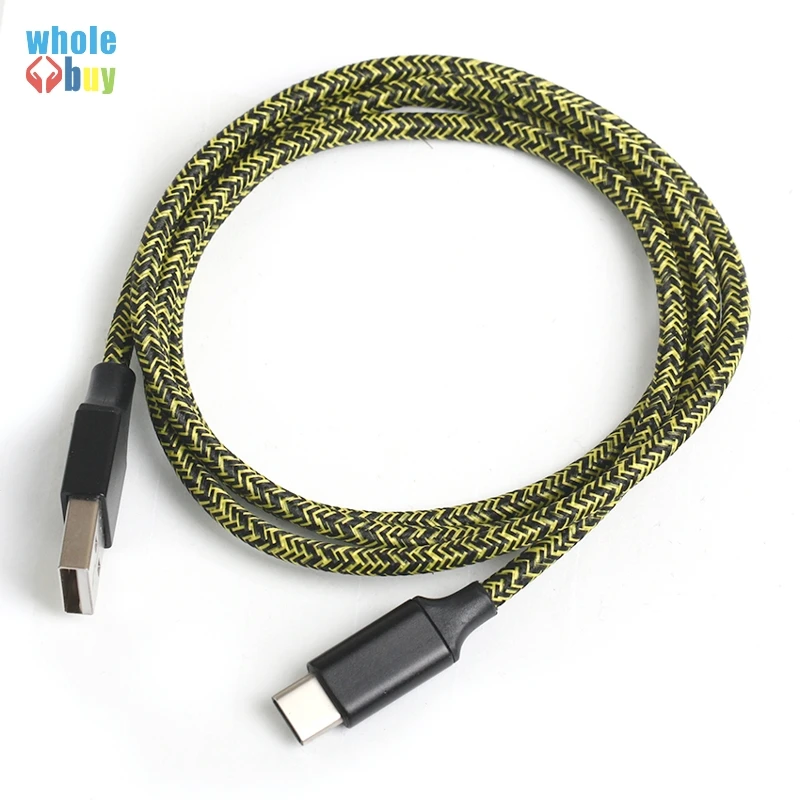 100 шт./лот 1 м 2 3 А цветная тканевая пряжа Micro 5pin 8pin TypeC нейлоновая оплетка Usb кабель