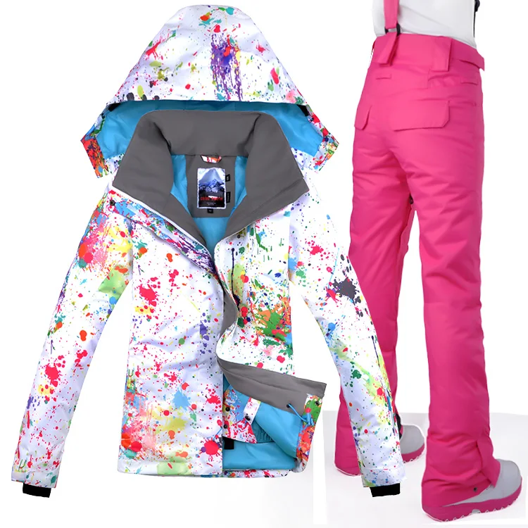 Женский лыжный костюм ветрозащитная водонепроницаемая куртка + штаны Супер