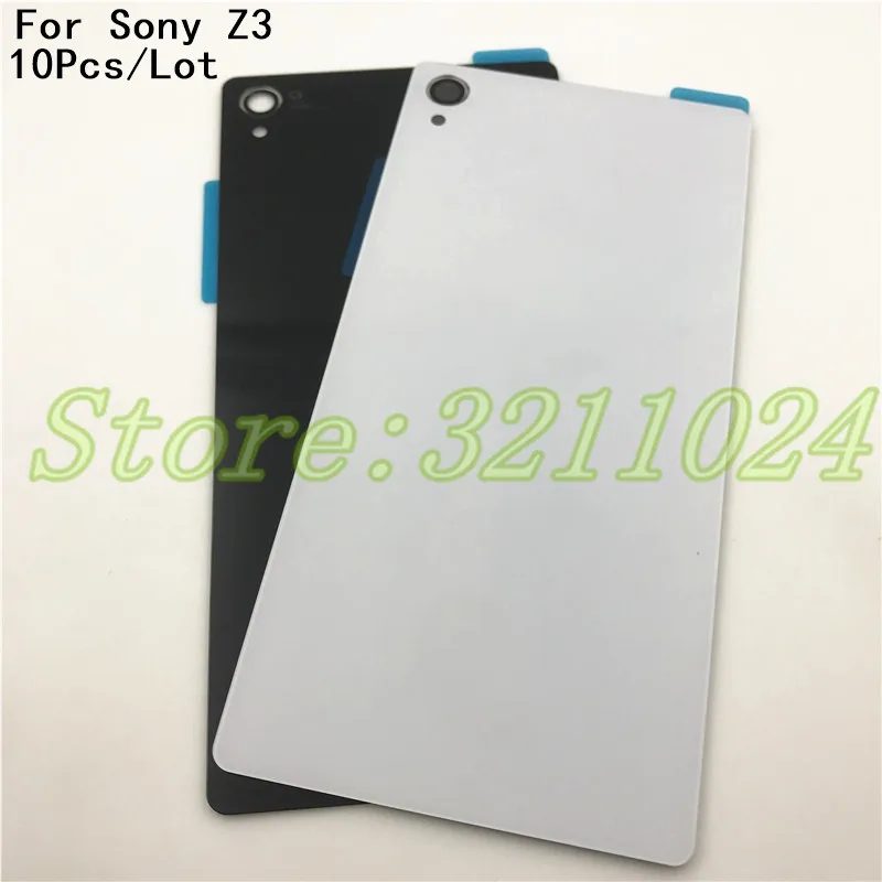 10 шт./лот для Sony Xperia Z3 L55T D6603 D6643 D6653 D6633 Задняя стеклянная крышка батарейного отсека
