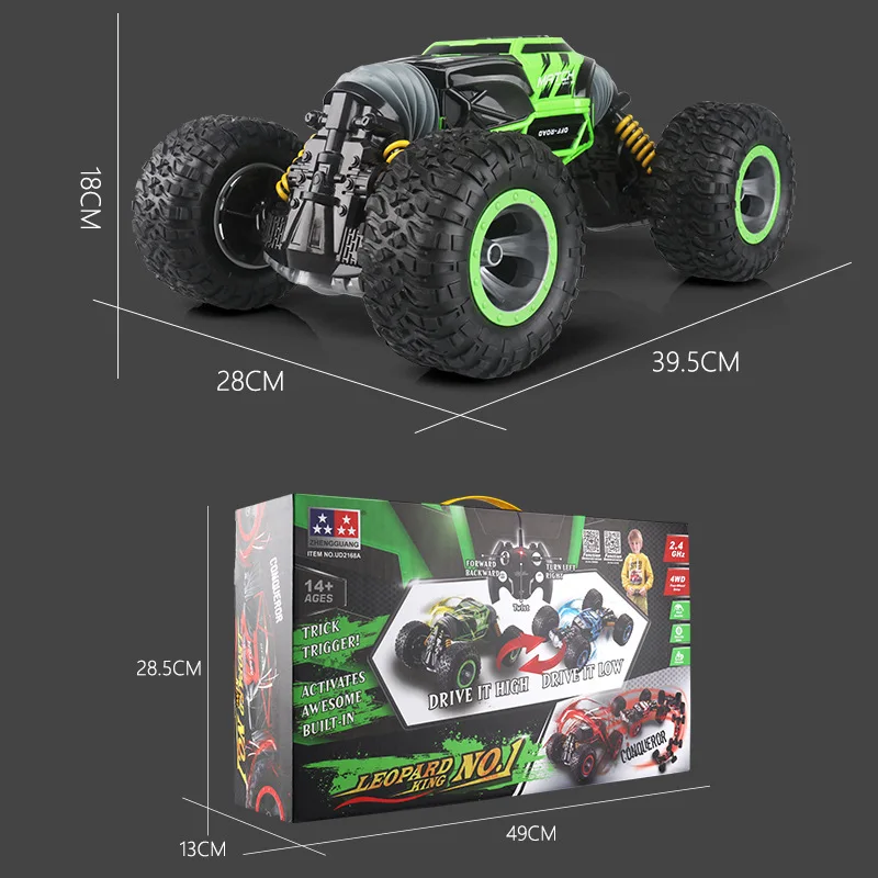 Радиоуправляемая машинка 2168 bigfoot 2,4G 4WD высокоскоростная электрическая машинка с дистанционным управлением Игрушечная модель деформационный трюк Радиоуправляемая машинка качественная шина eva игрушка подарок