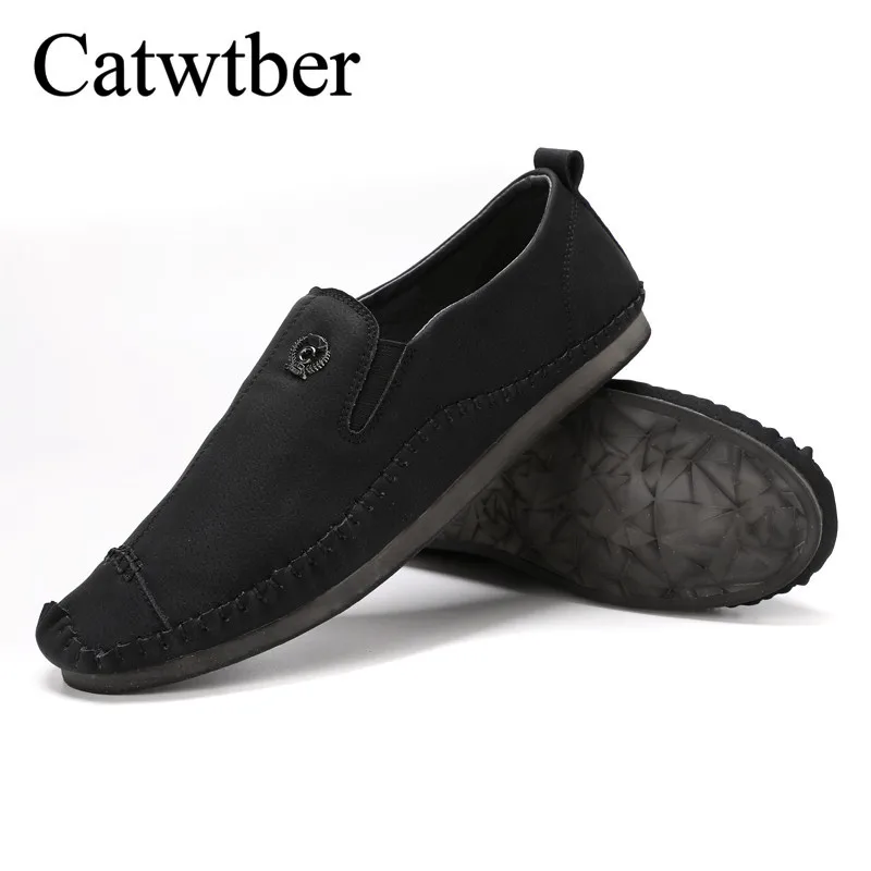 Catwtber Luxury Brand Leather Fashion Men Shoes Handmade Summer Autumn Winter High Quality Flats Moccasins Boat | Обувь