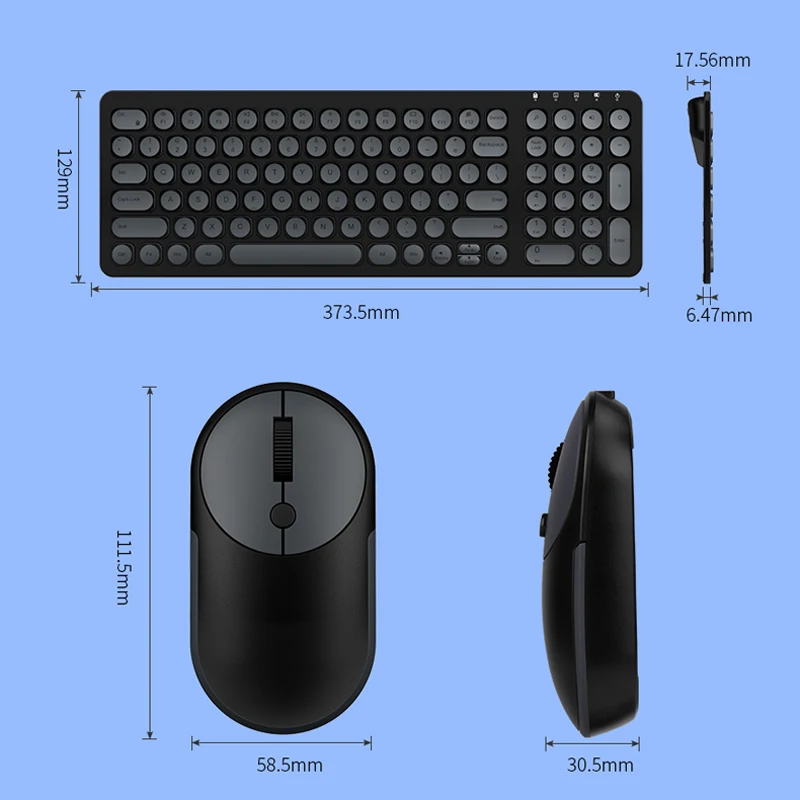 B.O.W 96 клавиш USB Беспроводная мышь клавиатура менее шумная и комбо для ПК
