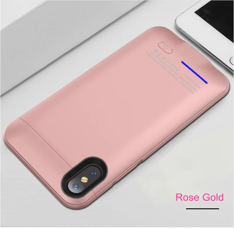 4000 мАч ультра тонкий магнитный чехол для зарядного устройства для iPhone X Внешний внешний аккумулятор чехол для зарядки для iPhone XS чехол для аккумулятора - Цвет: Rose Gold