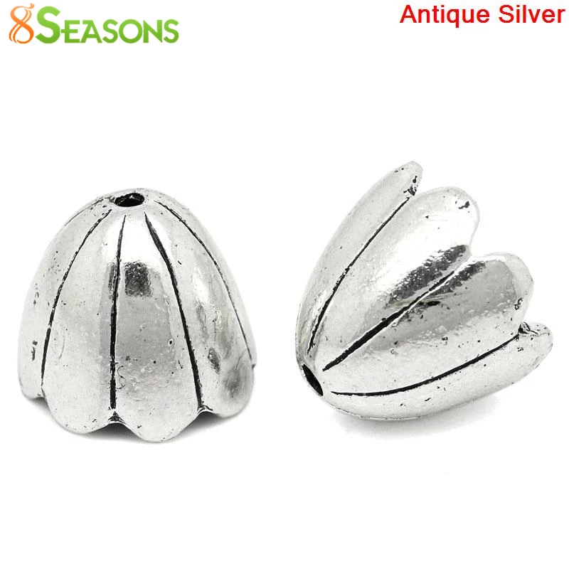 8 сезонов шапочки для бусин в форме цветка античный Серебристый цвет (подходит 20