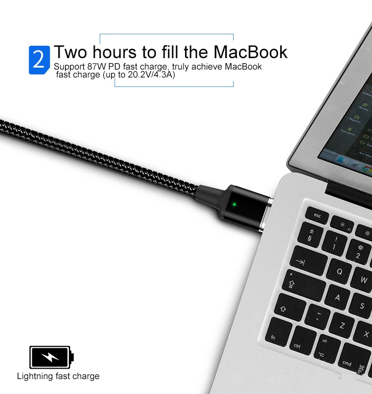 Магнитный 5А PD кабель USB C к USB C type C кабель для быстрой зарядки данных зарядное устройство папа-папа для MacBook Pro для samsung для Google